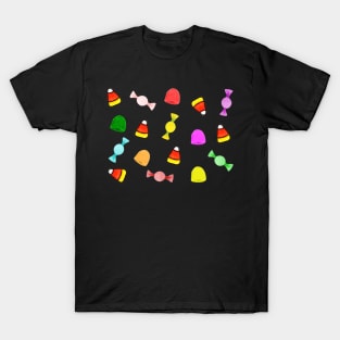 Halloween Candy Mix Pack and Pattern (Black) T-Shirt